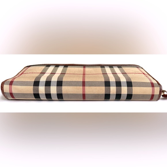 BURBERRY Horseferry Check Zip Around Wallet Brown - Picture 5 of 16